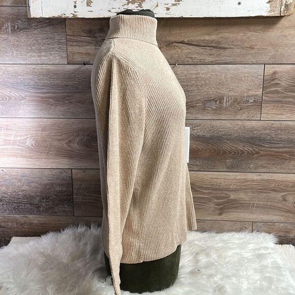 Kim Rogers Ladies Turtle Neck Long Sleeve Pullover Top, Size XL, Tan - Picture 4 of 6